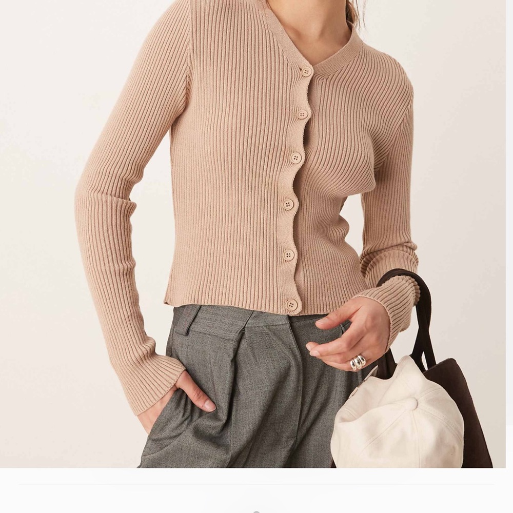 ASOS Beige Button-Up Cardigan